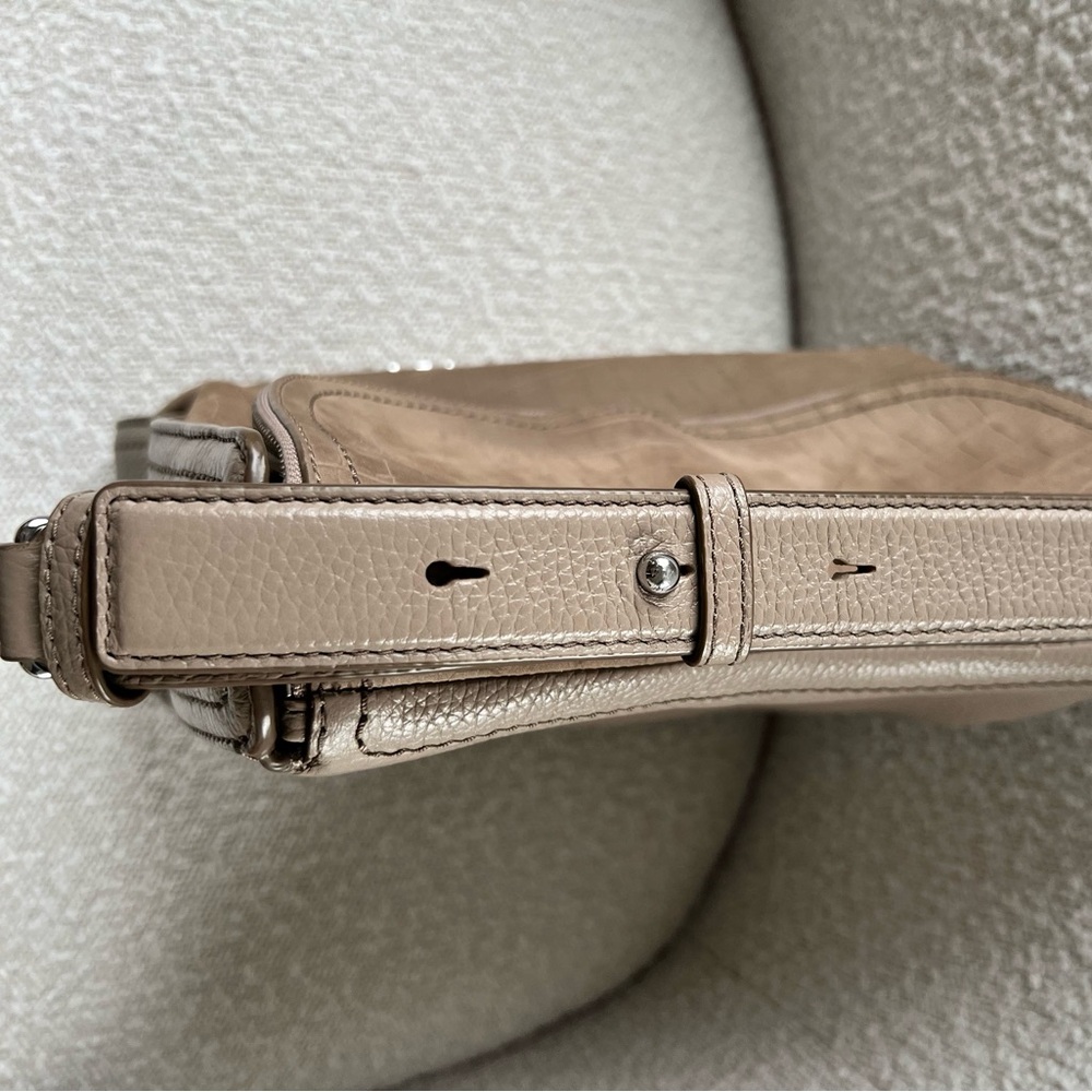 Marc Jacobs The Groove Croc‑Embossed Shoulder Bag, Graige Leather Hobo - Picture 12 of 15